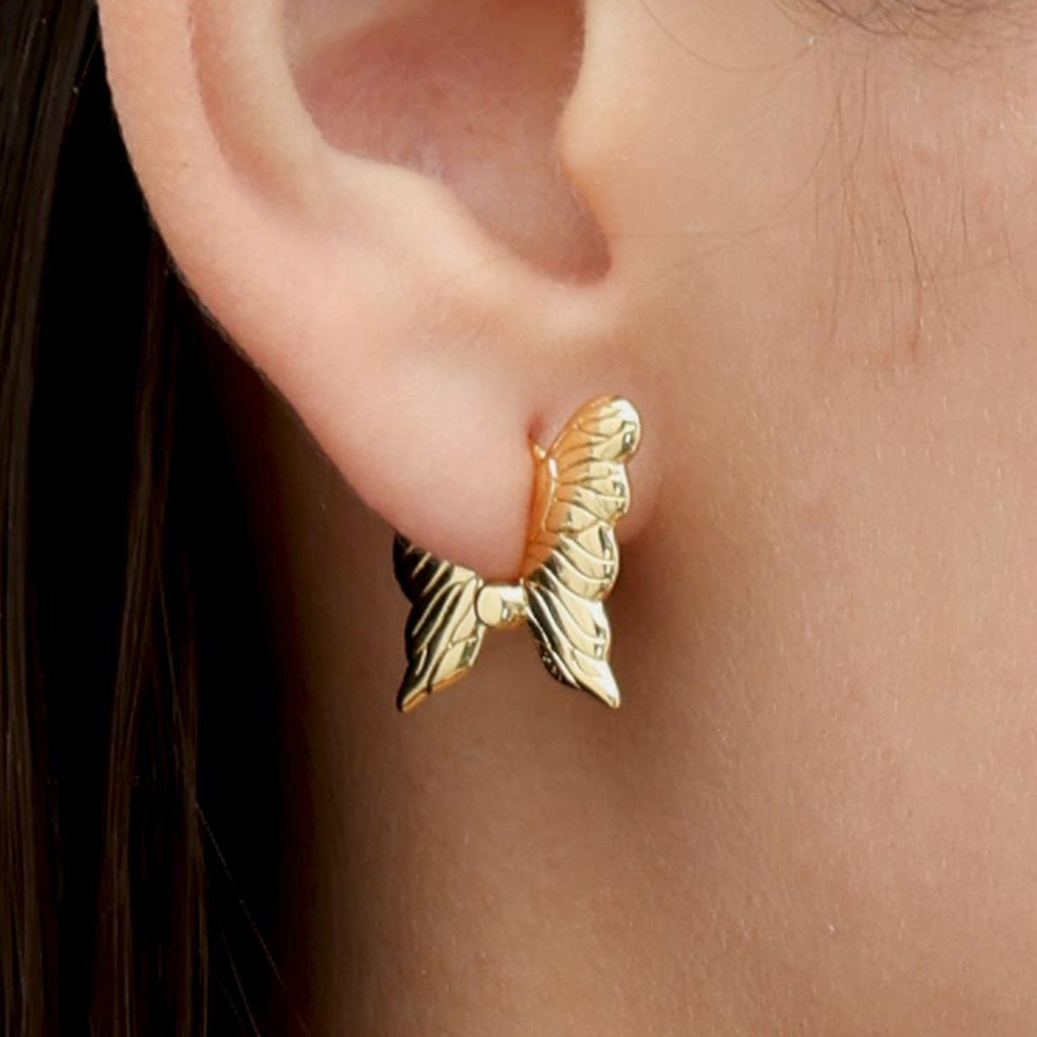 RSNY Textured Butterfly Earrings - R2175B