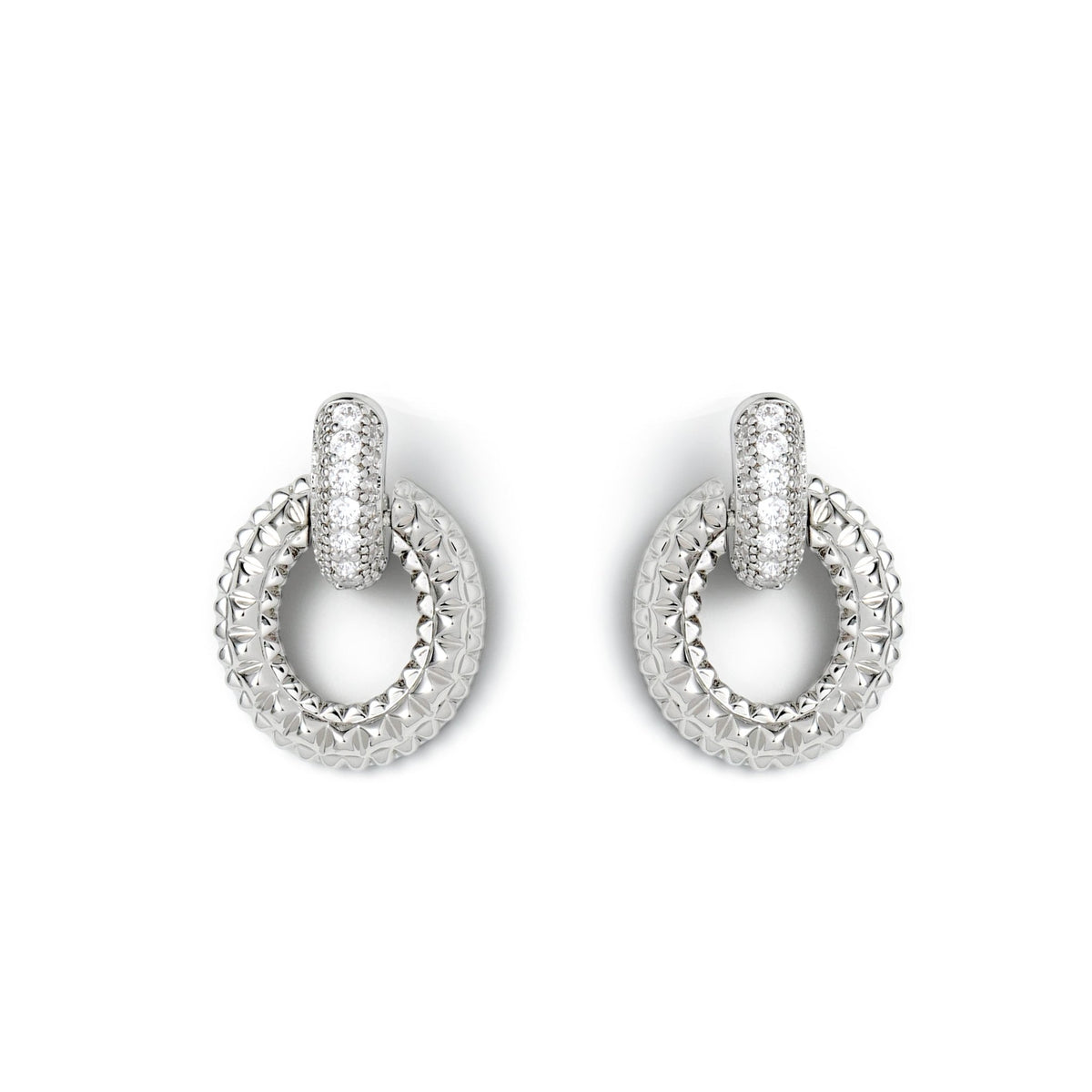 RSNY textured chain stud earrings - R2058A