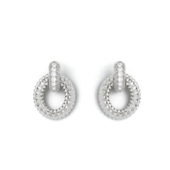 RSNY textured chain stud earrings - R2058A