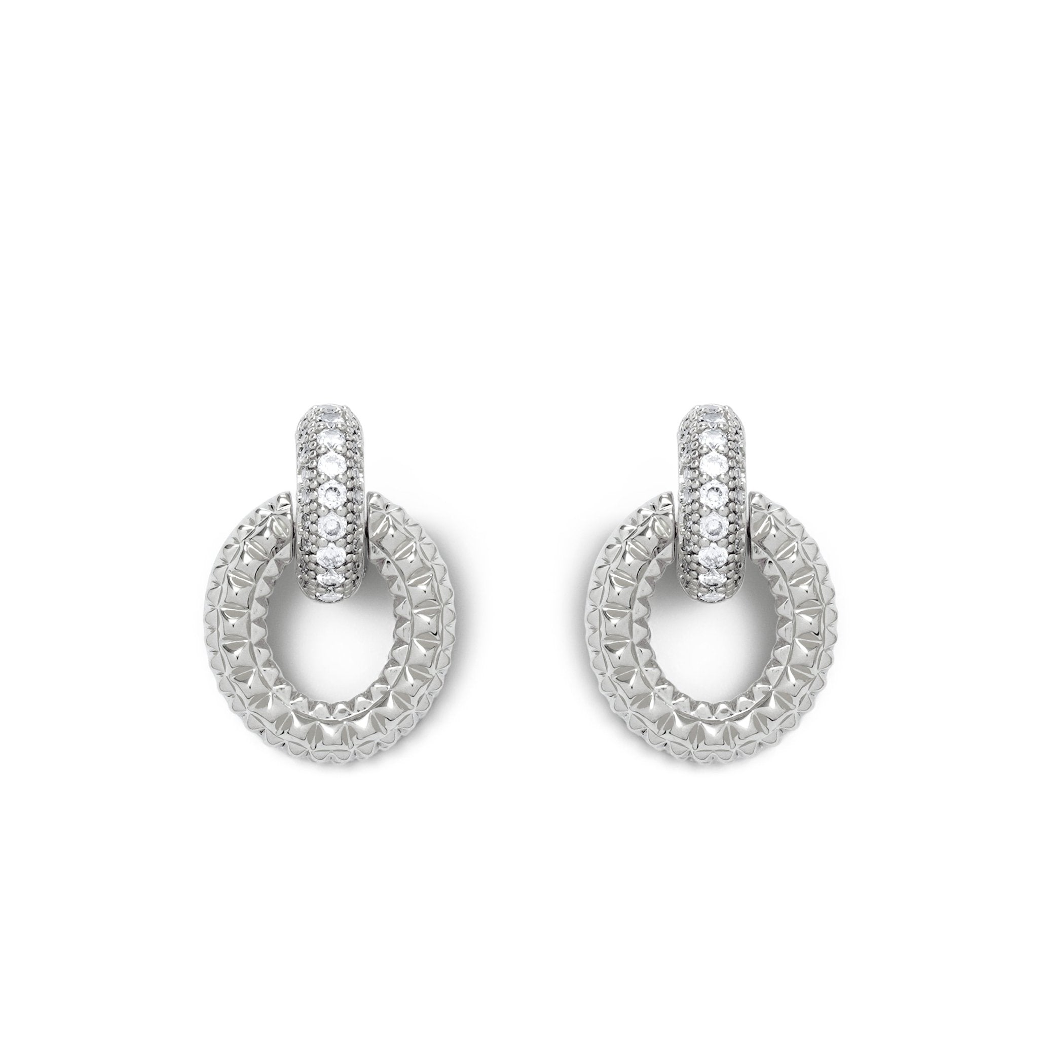 RSNY textured chain stud earrings - R2058A