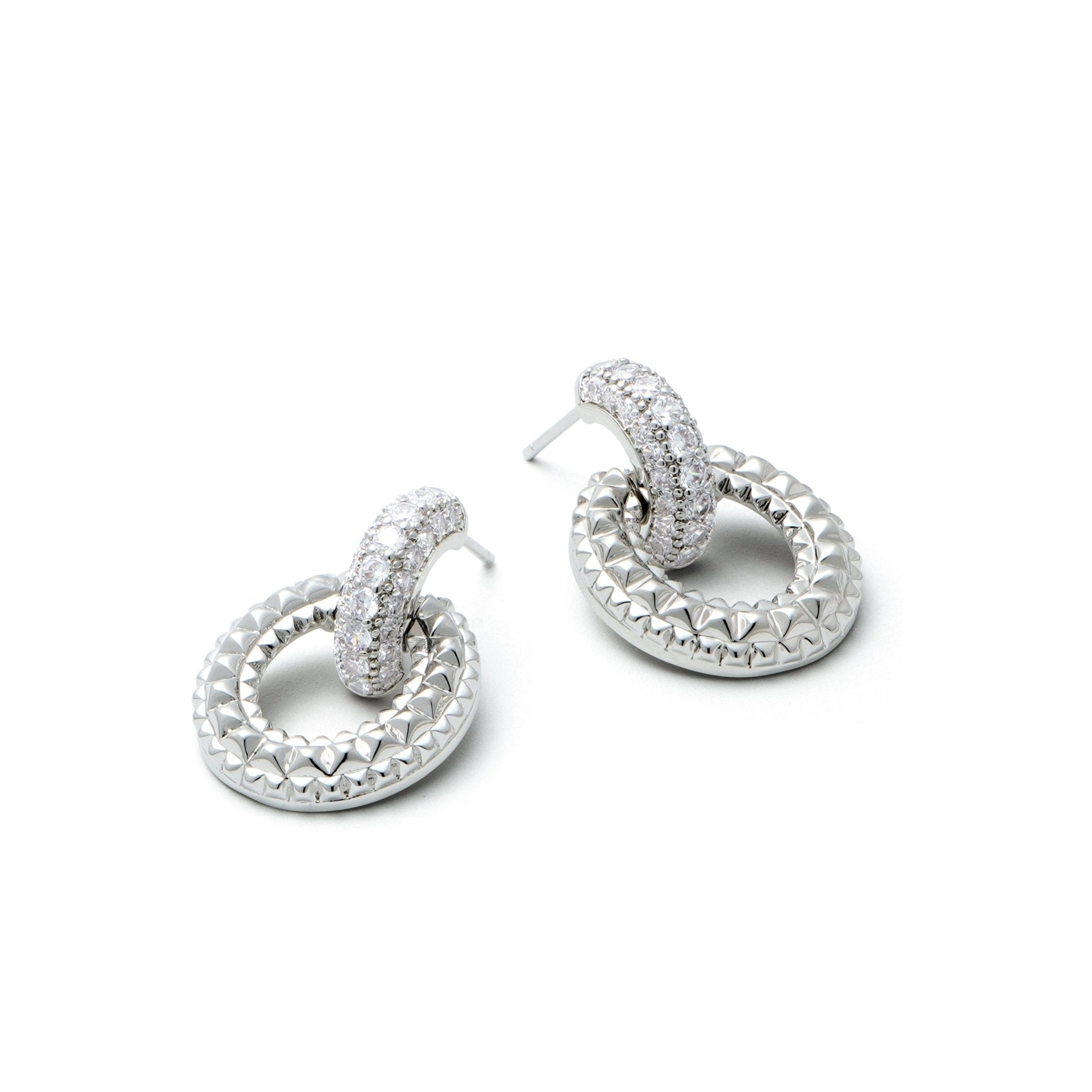 RSNY textured chain stud earrings - R2058A