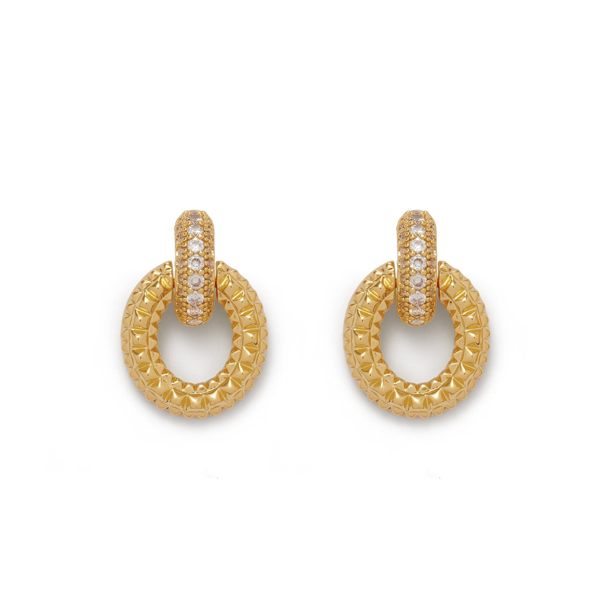 RSNY textured chain stud earrings - R2058B