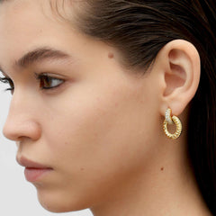 RSNY textured chain stud earrings - R2058B