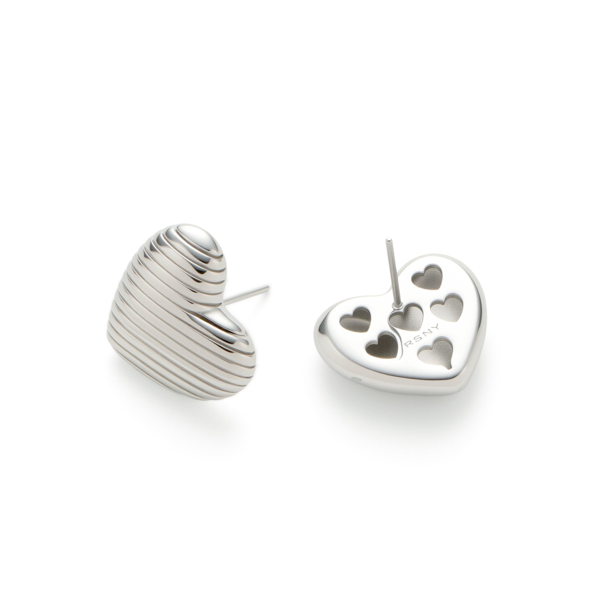 RSNY Textured Heart Earrings - R2228A