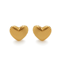 RSNY Textured Heart Earrings - R2228B