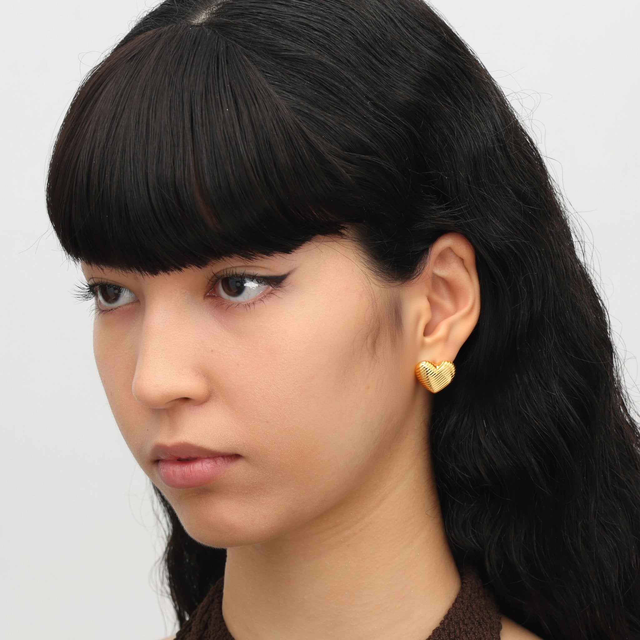 RSNY Textured Heart Earrings - R2228B