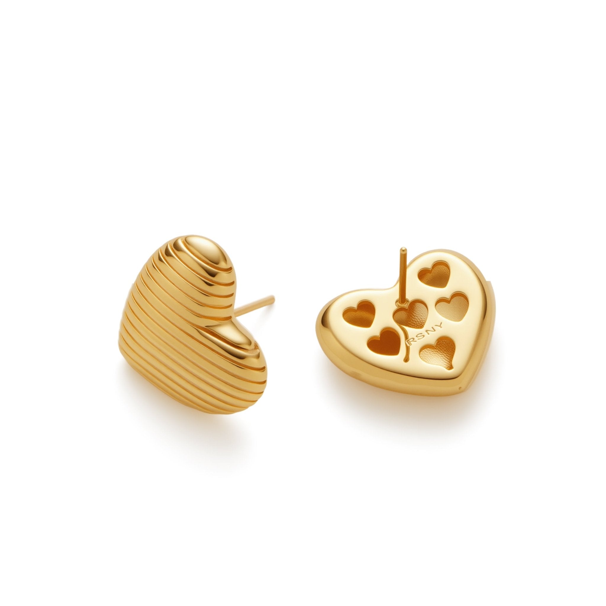 RSNY Textured Heart Earrings - R2228B