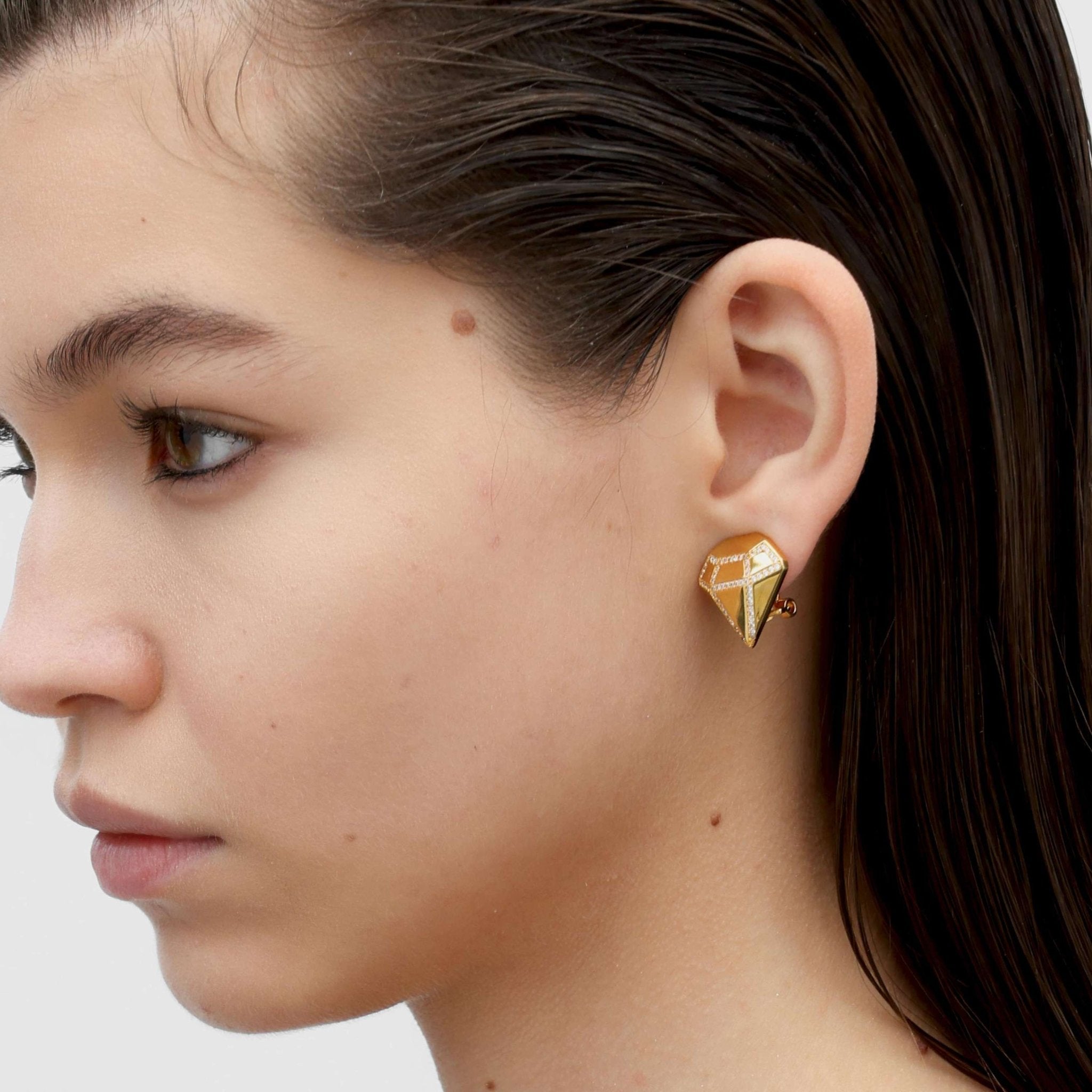 RSNY three - dimensional drill stud earrings - R2088B