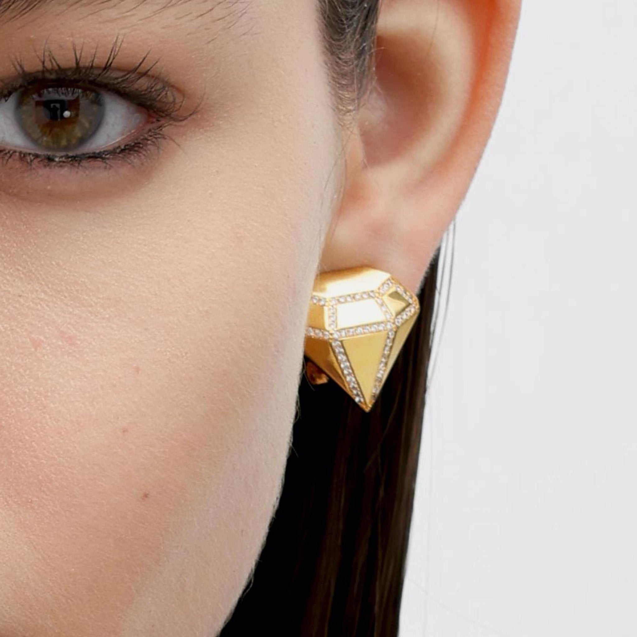 RSNY three - dimensional drill stud earrings - R2088B