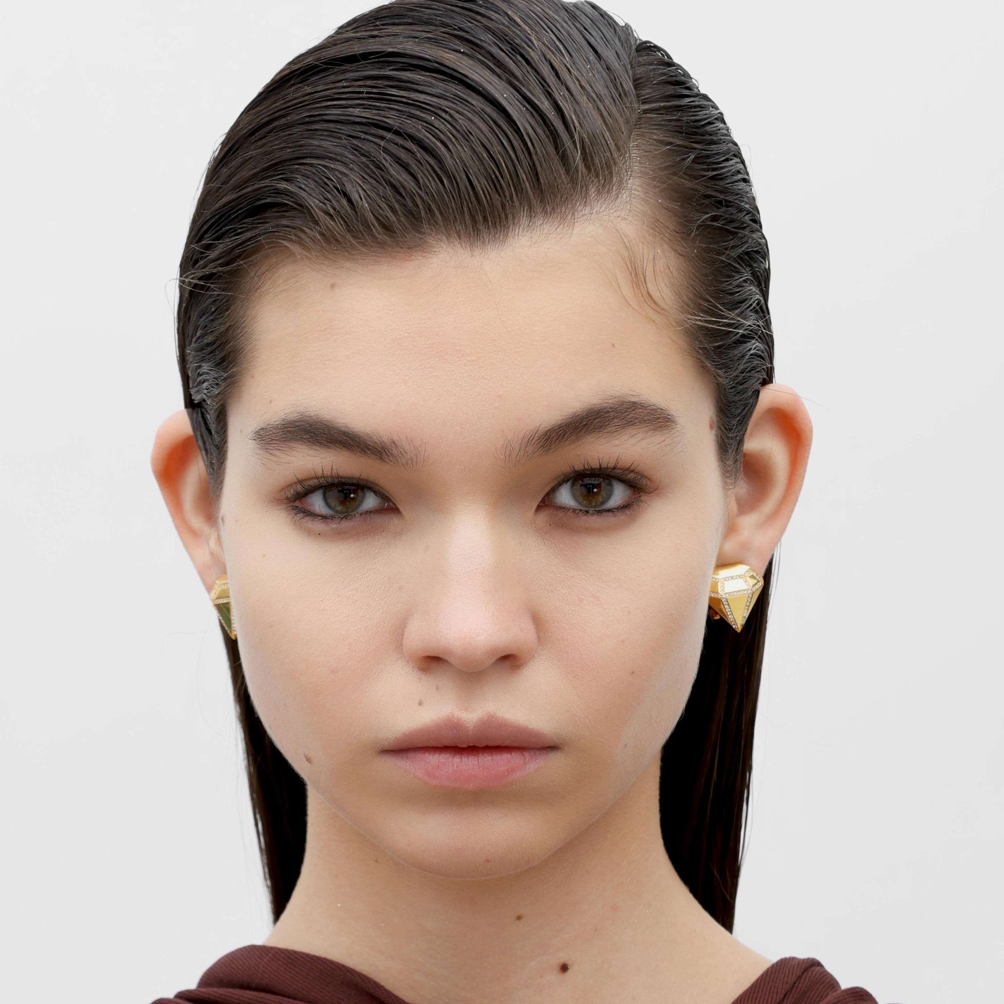 RSNY three - dimensional drill stud earrings - R2088B