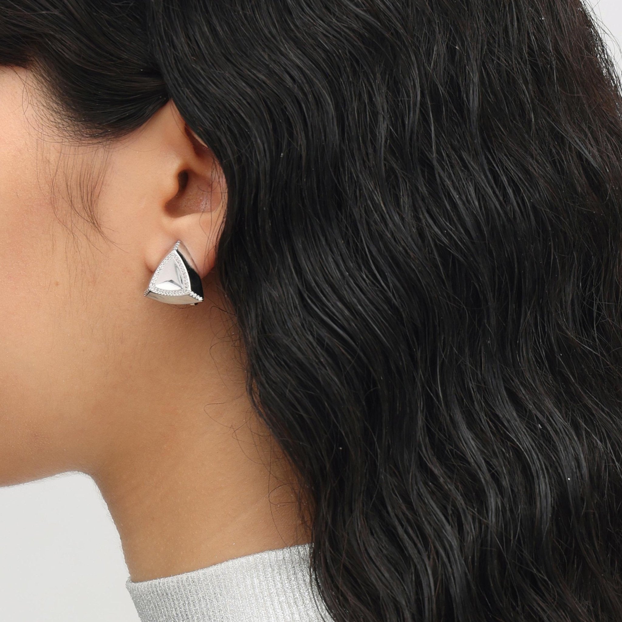 RSNY triangle diamond stud earrings - R2093A