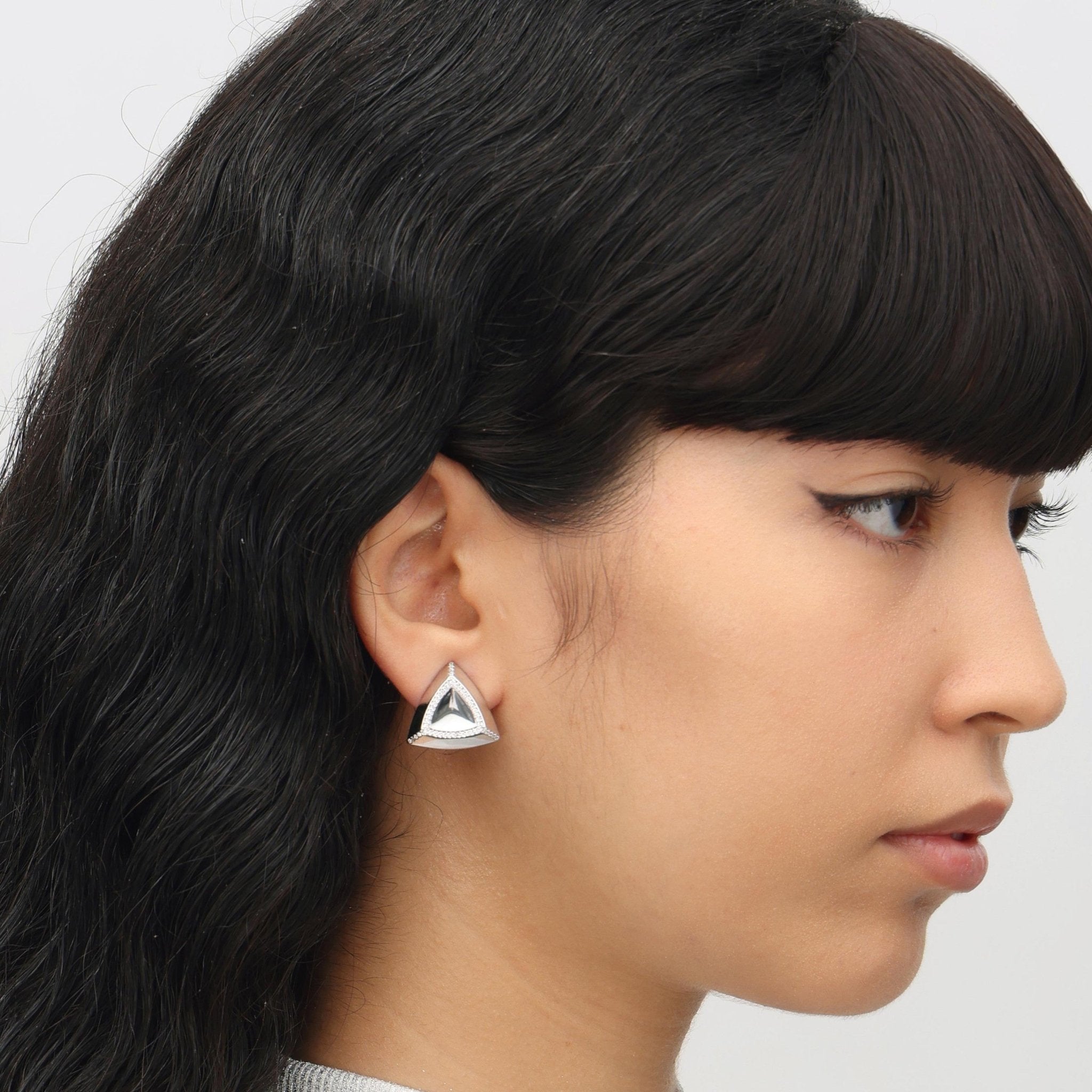 RSNY triangle diamond stud earrings - R2093A