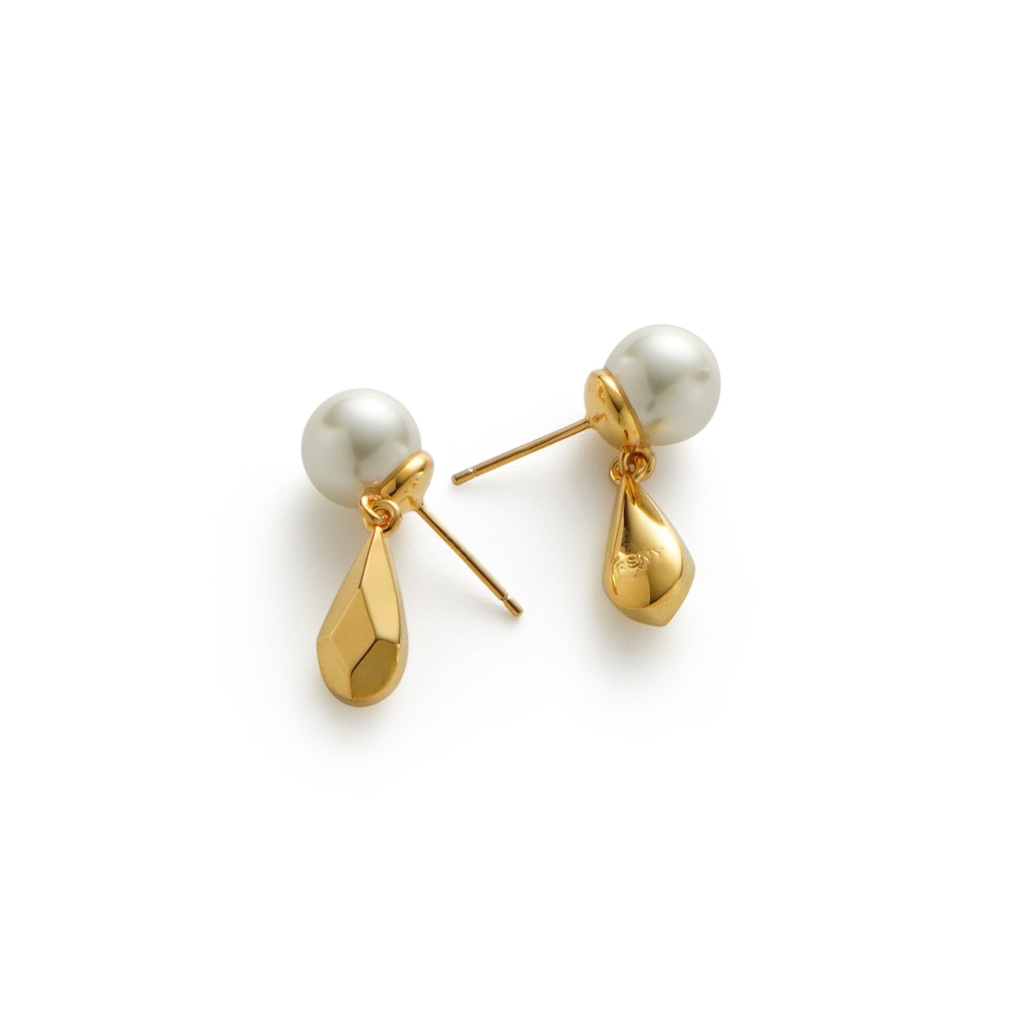 RSNY water drop diamond pearl stud earrings - R2097B