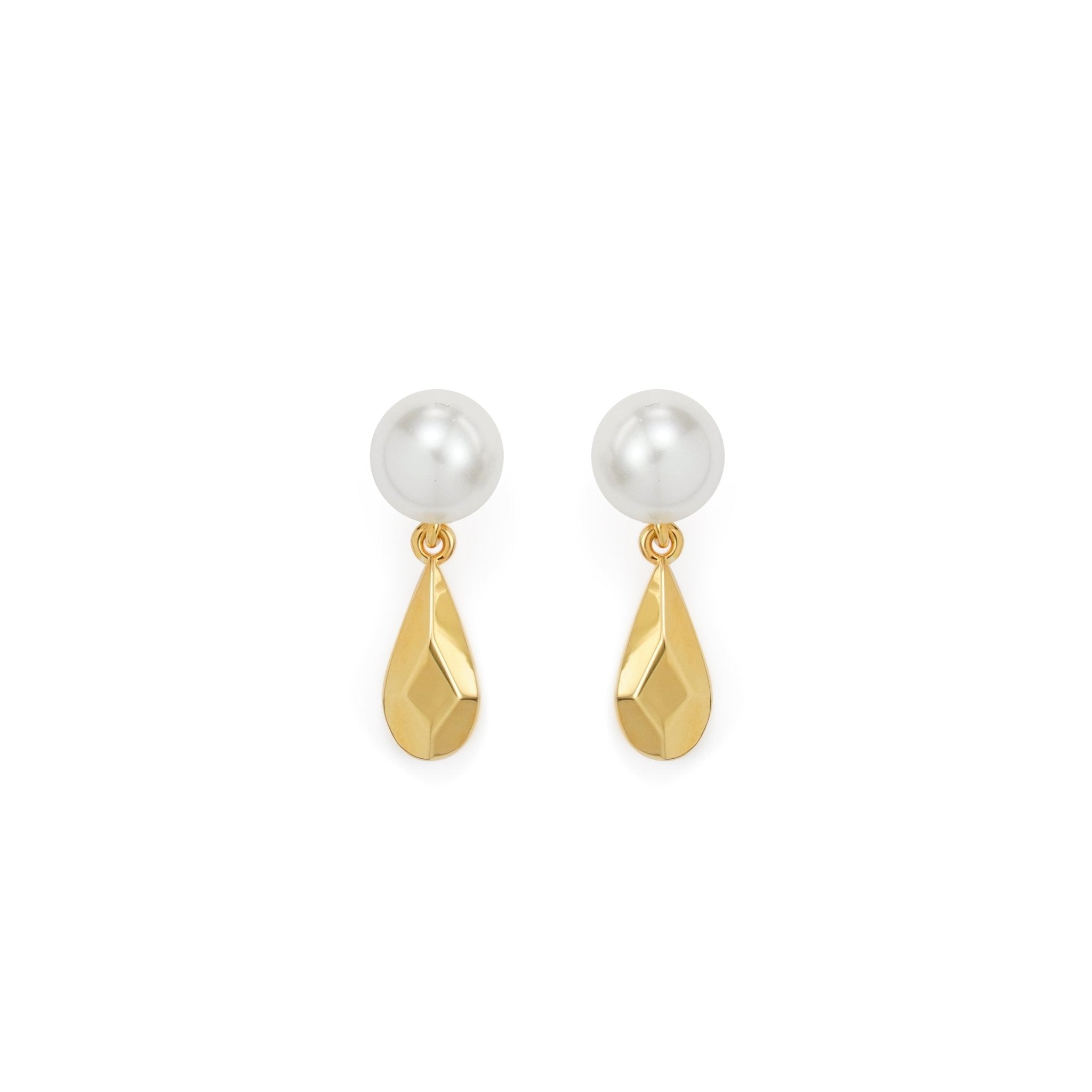 RSNY water drop diamond pearl stud earrings - R2097B