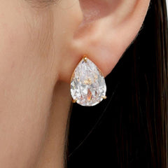 RSNY water drop shape diamond stud earrings - R2131B