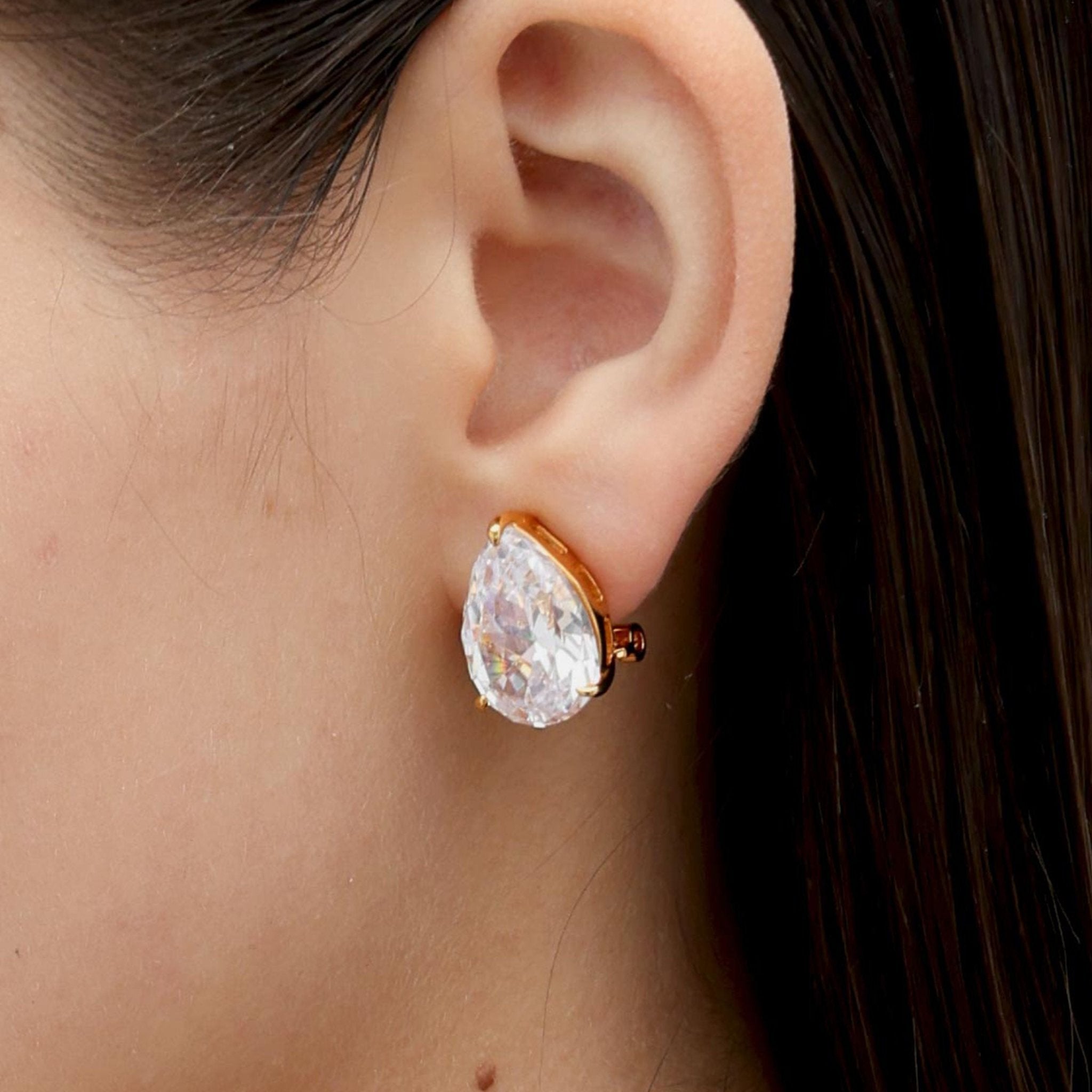 RSNY water drop shape diamond stud earrings - R2131B