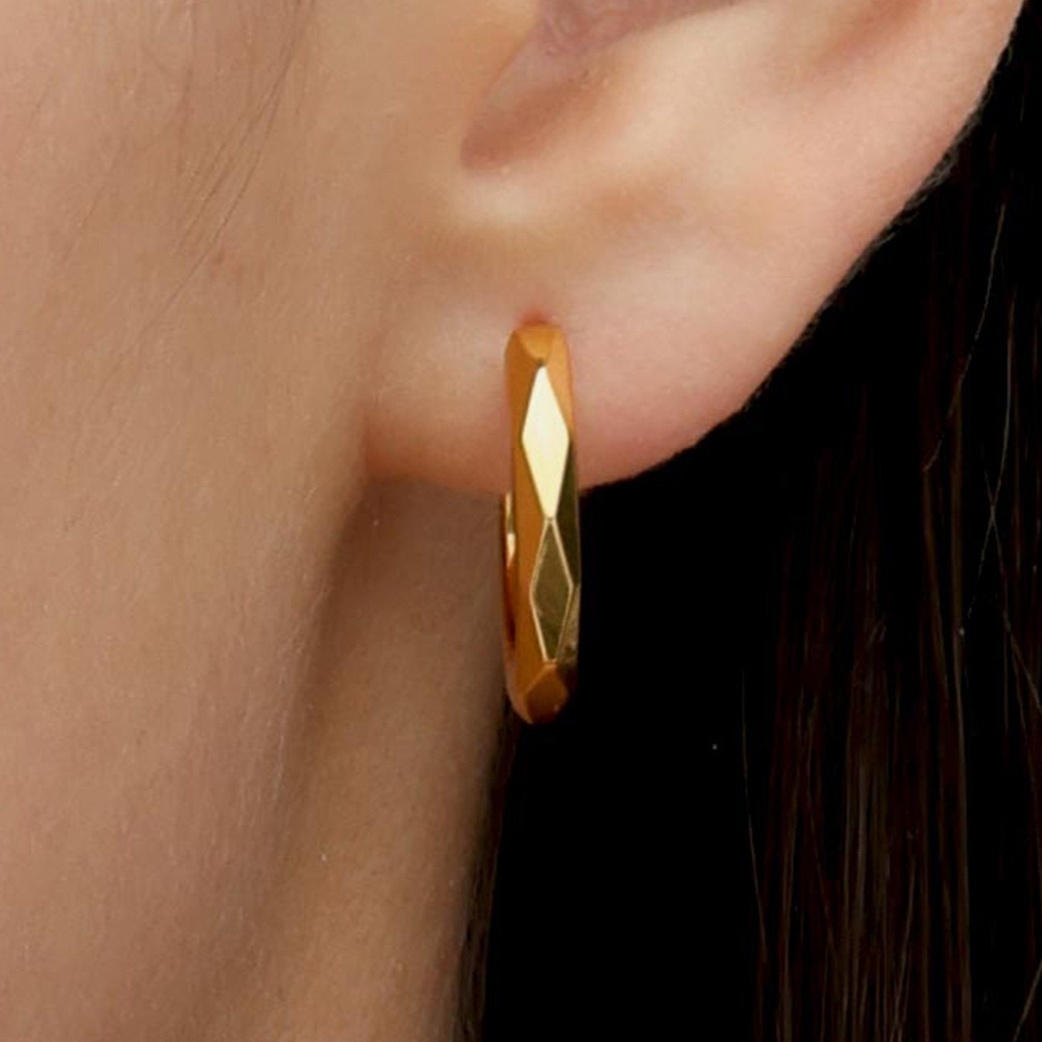 RSNYBasic diamond - cut earrings - R2076B